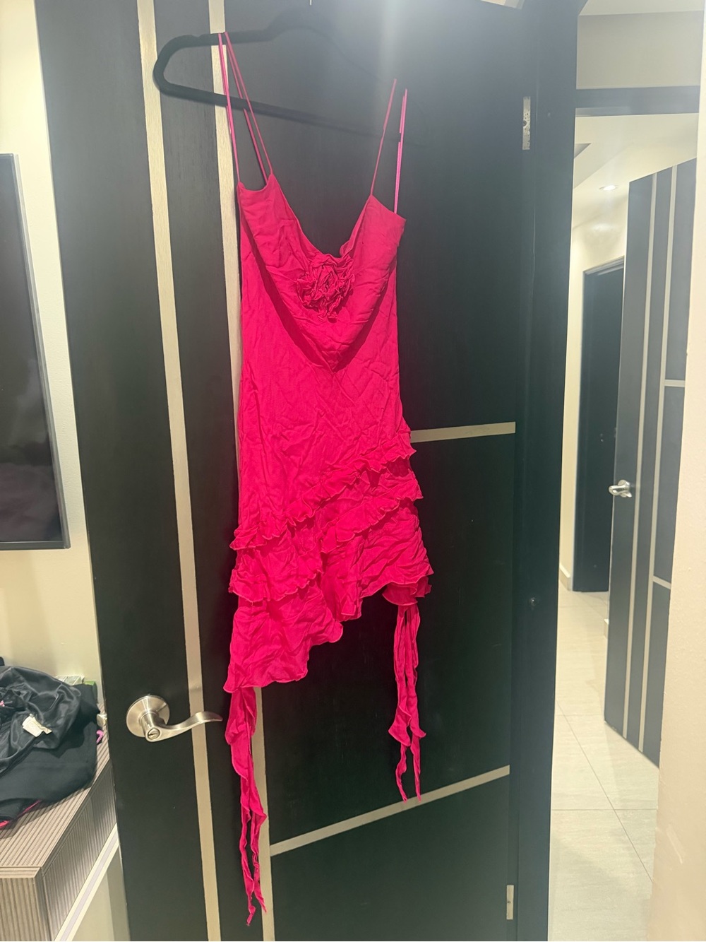 Zara Hot Pink Ruffled Mini Dress - Picture 2 of 6